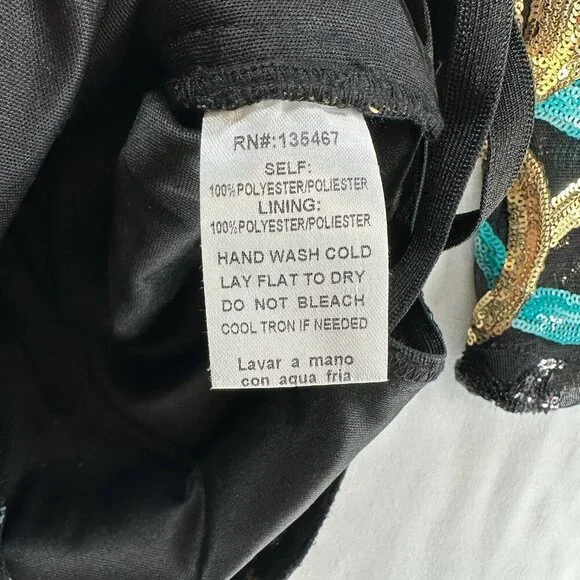 Fashion Nova Dress Size  XS Caprice Sequin Strap Side Bodycon Long Sleeve Black - Picture 9 of 12